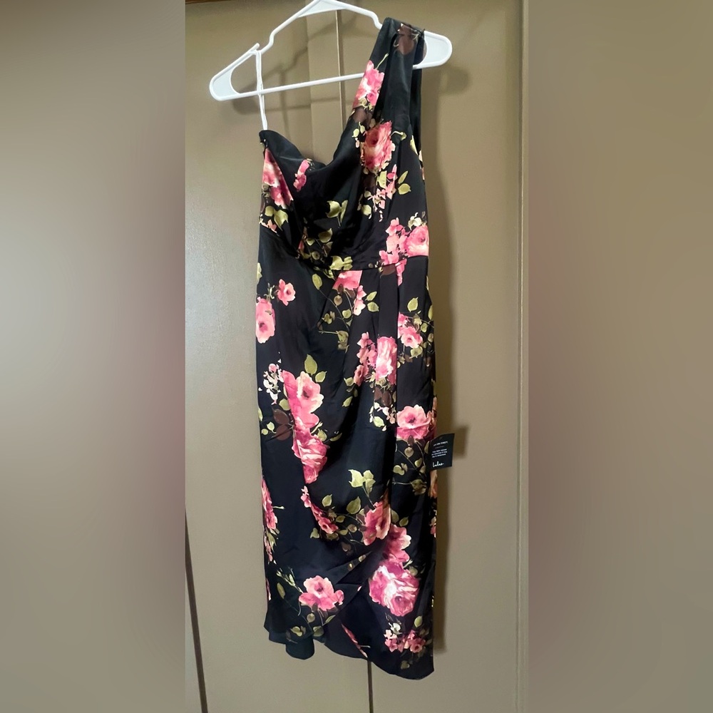 Floral Black and Pink Women's Dress